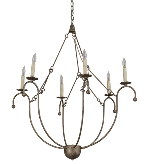 Meyda Lighting Vienna 32" 6-Light Corinth Chandelier With White Faux Candlelight