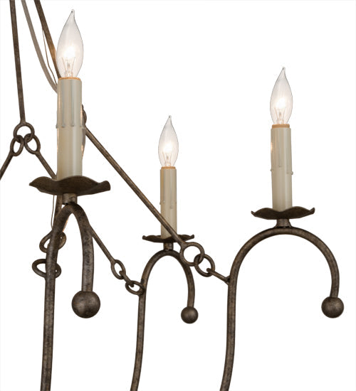 Meyda Lighting Vienna 32" 6-Light Corinth Chandelier With White Faux Candlelight