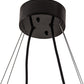 Meyda Lighting Vierzehn 40" 9-Light Black Island Pendant Light With Gold & Black Shade Glass