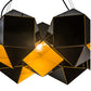 Meyda Lighting Vierzehn 40" 9-Light Black Island Pendant Light With Gold & Black Shade Glass