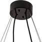 Meyda Lighting Vierzehn 40" 9-Light Black Island Pendant Light With Violet & Black Shade Glass