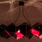 Meyda Lighting Vierzehn 40" 9-Light Black Island Pendant Light With Violet & Black Shade Glass