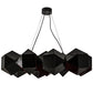 Meyda Lighting Vierzehn 40" 9-Light Black Island Pendant Light With Violet & Black Shade Glass