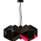 Meyda Lighting Vierzehn 40" 9-Light Black Island Pendant Light With Violet & Black Shade Glass
