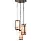 Meyda Lighting Villa 18" 3-Light Mahogany Bronze Cascading Pendant Light With Silver Mica Shade Glass