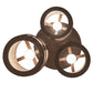 Meyda Lighting Villa 18" 3-Light Mahogany Bronze Cascading Pendant Light With Silver Mica Shade Glass
