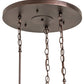Meyda Lighting Villa 18" 3-Light Mahogany Bronze Cascading Pendant Light With Silver Mica Shade Glass