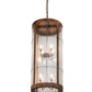 Meyda Lighting Villa 18" 8-Light Vintage Copper Pendant Light With Clear Seeded Shade Glass