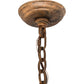 Meyda Lighting Villa 18" 8-Light Vintage Copper Pendant Light With Clear Seeded Shade Glass