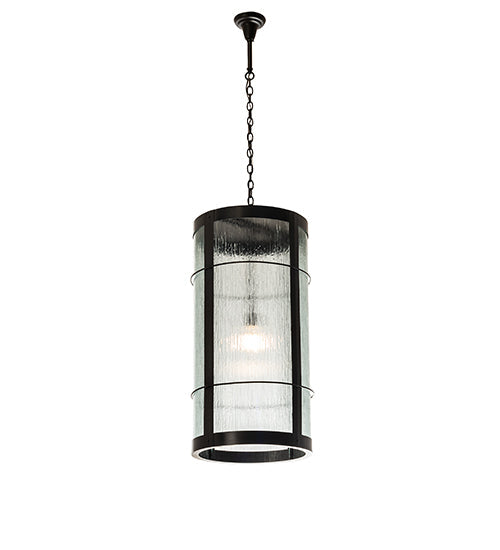 Meyda Lighting Villa 18" Solar Black Pendant Light With Clear Rainy View Shade Glass