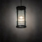 Meyda Lighting Villa 18" Solar Black Pendant Light With Clear Rainy View Shade Glass