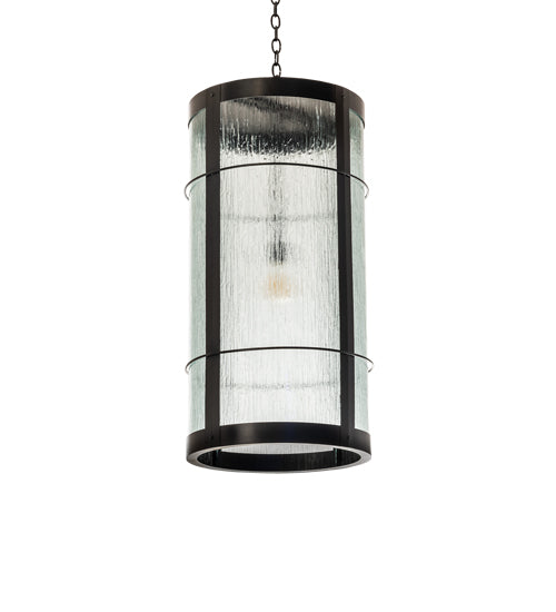 Meyda Lighting Villa 18" Solar Black Pendant Light With Clear Rainy View Shade Glass