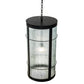 Meyda Lighting Villa 18" Solar Black Pendant Light With Clear Rainy View Shade Glass