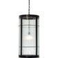Meyda Lighting Villa 18" Solar Black Pendant Light With Clear Rainy View Shade Glass