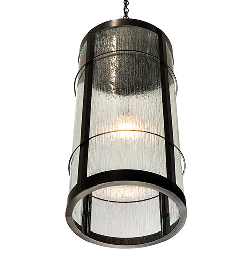 Meyda Lighting Villa 18" Solar Black Pendant Light With Clear Rainy View Shade Glass