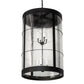 Meyda Lighting Villa 22" 8-Light Old Wrought Iron Pendant Light With Clear Seeded Shade Glass