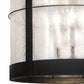 Meyda Lighting Villa 22" 8-Light Old Wrought Iron Pendant Light With Clear Seeded Shade Glass