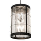 Meyda Lighting Villa 22" 8-Light Old Wrought Iron Pendant Light With Clear Seeded Shade Glass