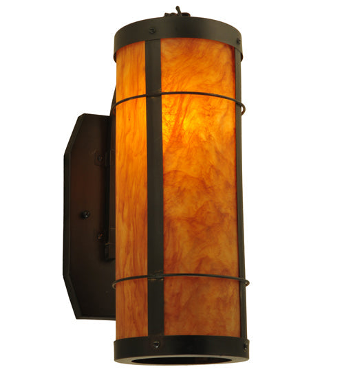 Meyda Lighting Villa 6" Craftsman Brown Wall Sconce With Ambra Siena Idalight Shade Glass