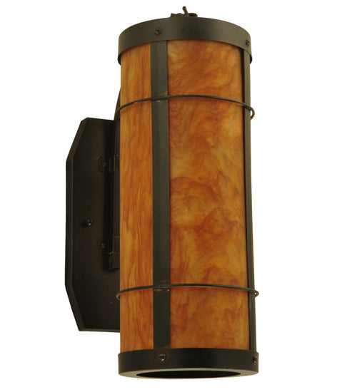 Meyda Lighting Villa 6" Craftsman Brown Wall Sconce With Ambra Siena Idalight Shade Glass