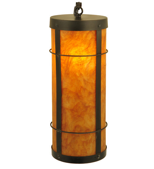 Meyda Lighting Villa 6" Craftsman Brown Wall Sconce With Ambra Siena Idalight Shade Glass