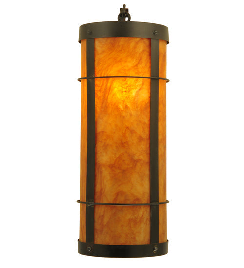 Meyda Lighting Villa 6" Craftsman Brown Wall Sconce With Ambra Siena Idalight Shade Glass