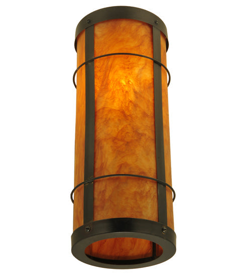 Meyda Lighting Villa 6" Craftsman Brown Wall Sconce With Ambra Siena Idalight Shade Glass