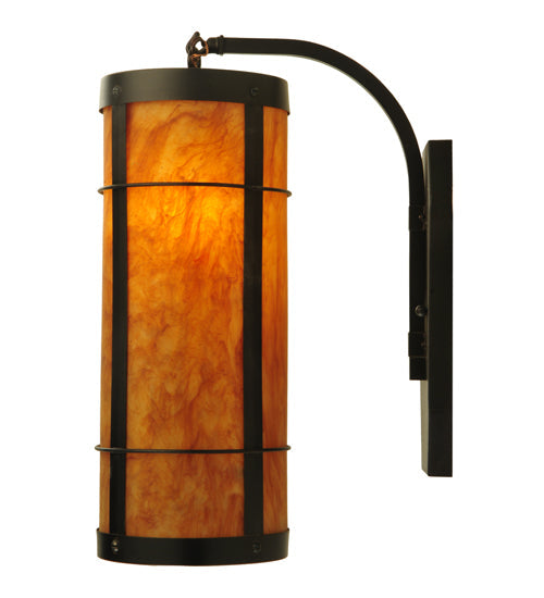 Meyda Lighting Villa 6" Craftsman Brown Wall Sconce With Ambra Siena Idalight Shade Glass