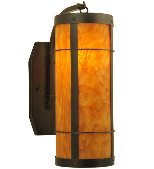 Meyda Lighting Villa 6" Craftsman Brown Wall Sconce With Ambra Siena Idalight Shade Glass
