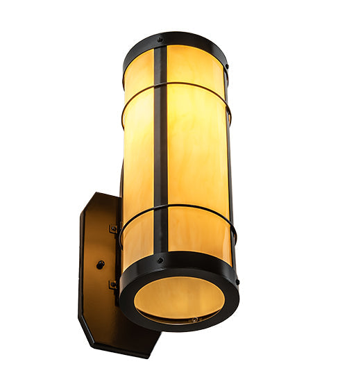 Meyda Lighting Villa 6" Timeless Bronze Wall Sconce With Amber Tawnyrock Idalight Shade