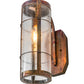 Meyda Lighting Villa 6" Vintage Copper Wall Sconce With Clear Seeded Shade Glass