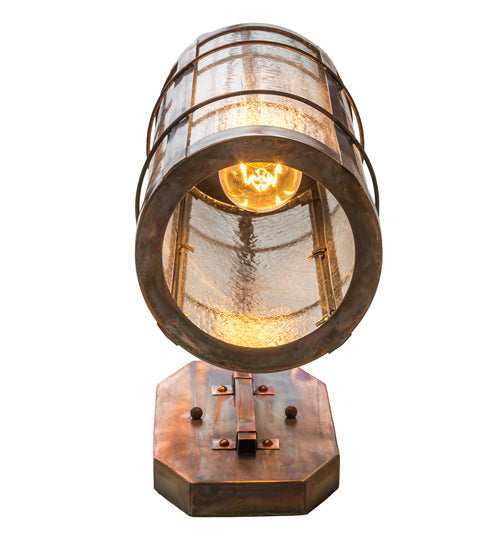Meyda Lighting Villa 6" Vintage Copper Wall Sconce With Clear Seeded Shade Glass