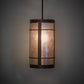 Meyda Lighting Villa 8" Mahogany Bronze Mini Pendant Light With Silver Mica Shade Glass