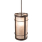 Meyda Lighting Villa 8" Mahogany Bronze Mini Pendant Light With Silver Mica Shade Glass