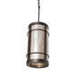 Meyda Lighting Villa 8" Mahogany Bronze Mini Pendant Light With Silver Mica Shade Glass