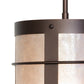 Meyda Lighting Villa 8" Mahogany Bronze Mini Pendant Light With Silver Mica Shade Glass