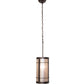 Meyda Lighting Villa 8" Mahogany Bronze Mini Pendant Light With Silver Mica Shade Glass