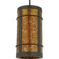 Meyda Lighting Villa 8" Timeless Bronze Mini Pendant Light With Amber Mica Shade Glass