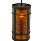 Meyda Lighting Villa 8" Timeless Bronze Mini Pendant Light With Amber Mica Shade Glass