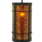 Meyda Lighting Villa 8" Timeless Bronze Mini Pendant Light With Amber Mica Shade Glass