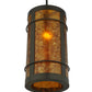 Meyda Lighting Villa 8" Timeless Bronze Mini Pendant Light With Amber Mica Shade Glass