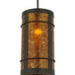 Meyda Lighting Villa 8" Timeless Bronze Mini Pendant Light With Amber Mica Shade Glass