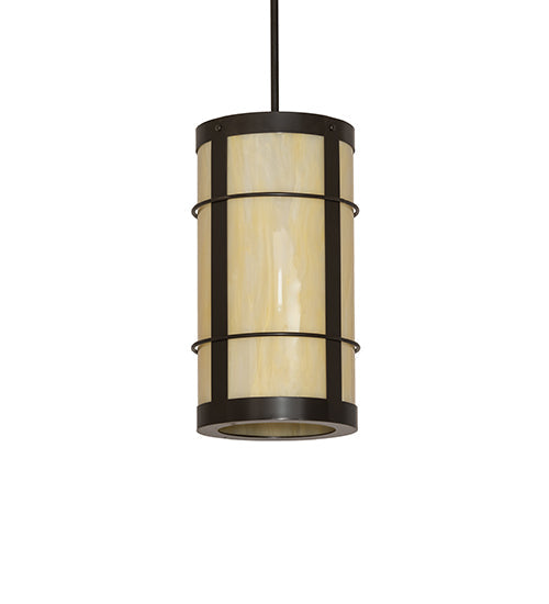 Meyda Lighting Villa 8" Timeless Bronze Mini Pendant Light With Creme Carrara Idalight Shade