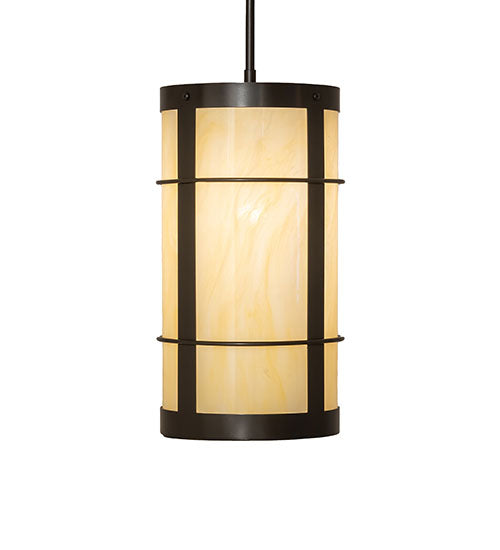Meyda Lighting Villa 8" Timeless Bronze Mini Pendant Light With Creme Carrara Idalight Shade