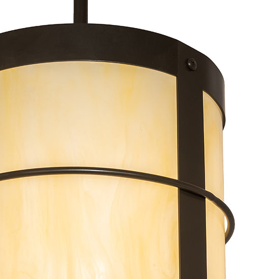 Meyda Lighting Villa 8" Timeless Bronze Mini Pendant Light With Creme Carrara Idalight Shade