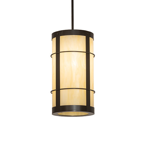Meyda Lighting Villa 8" Timeless Bronze Mini Pendant Light With Creme Carrara Idalight Shade