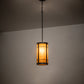 Meyda Lighting Villa 8" Wrought Iron Mini Pendant Light With Ambra Siena Idalight Shade