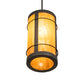 Meyda Lighting Villa 8" Wrought Iron Mini Pendant Light With Ambra Siena Idalight Shade