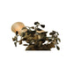 Meyda Lighting Vinca Vine 10" 2-Light Dark Burnished Antique Copper Wall Sconce With Silver Mica Shade Glass