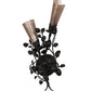 Meyda Lighting Vinca Vine 10" 2-Light Wrought Iron Wall Sconce With Silver Mica Shade Glass